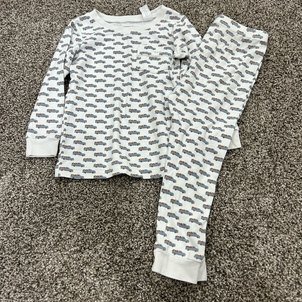 Fall Kids Pajamas with Car Print